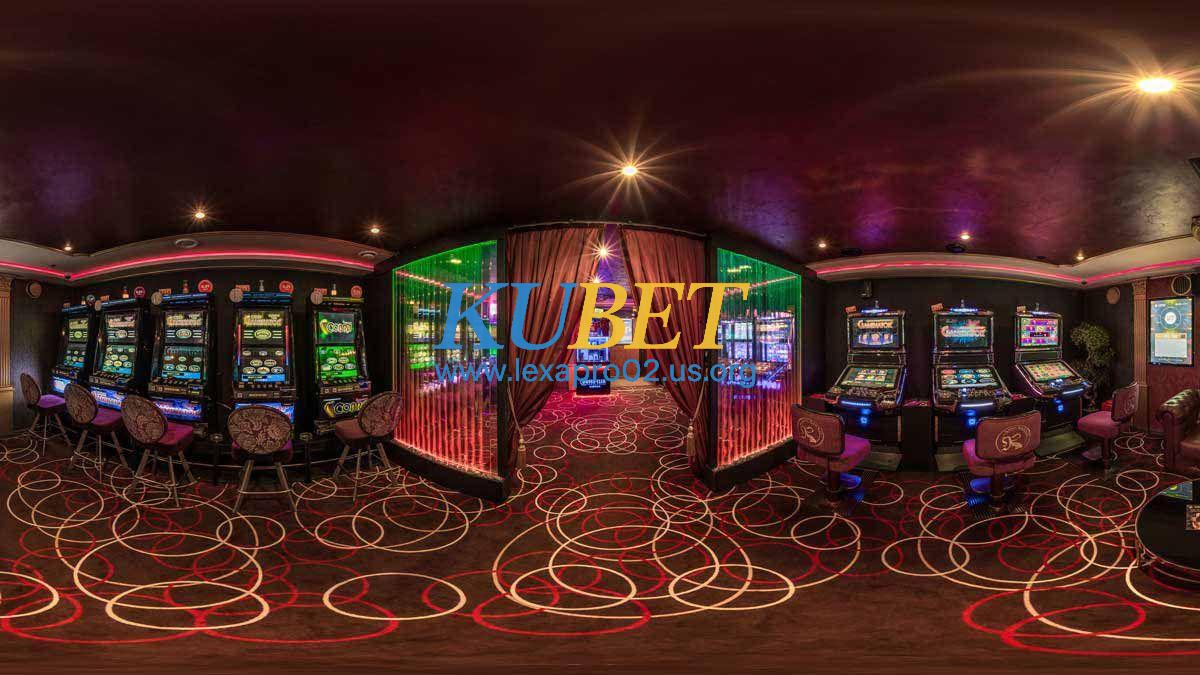 Hall With Slots Machines and Casino Games