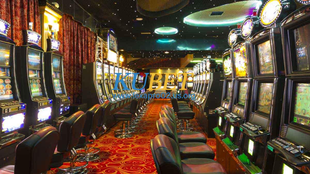 Rows of Slots Machines in A Casino