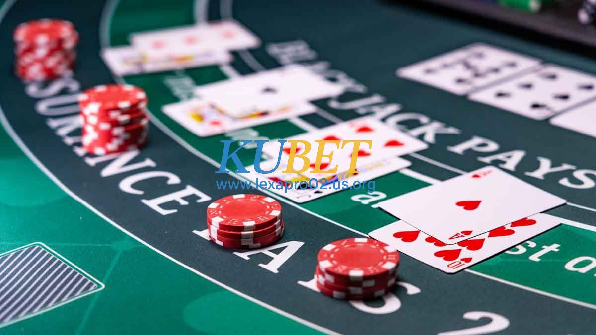 Chips in front of blackjack cards